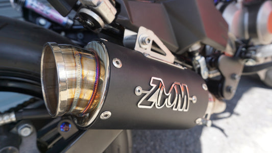 ZoOM Exhaust Kawasaki Z125 PRO Z 125 Pro 2017-2026 Z125PRO Z 125 Pro Full Straight System Black 2SLZ