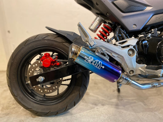 ZoOM Exhaust TITANIUM Blue Honda OG GROM MSX SF 125 LOOP Full System Low Mount 2013-2020 2SLZ