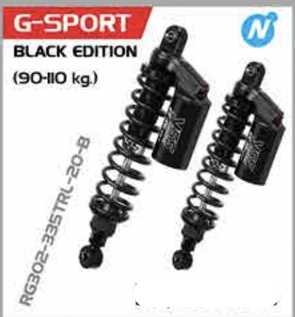 YSS Gas Shock Absorber Suspension Adjustable G-Sport Honda Monkey 125 2018-2025  For 90-110 kg. RG302-335TRL-20-B